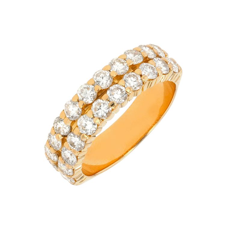 Alliance double rang diamants 1.54 carat or jaune 5.85g Comme neuf -  reconditionné disponible sur Gemme Les Bijoux